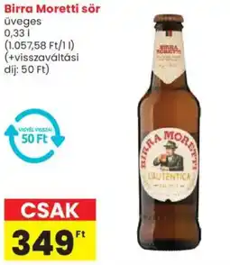 Spar Birra Moretti sör ajánlat
