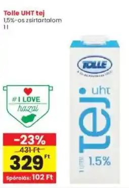 Interspar Tolle UHT tej 1,5%-os zsírtartalom ajánlat