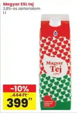 Interspar Magyar ESL tej 2,8%-os zsírtartalom ajánlat