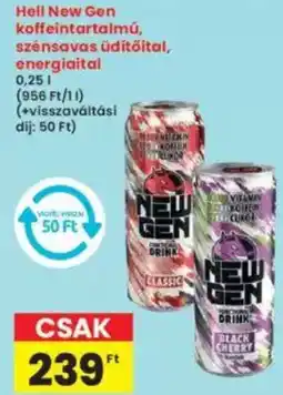 Interspar Hell New Gen koffeintartalmú, szénsavas üdítőital, energiaital ajánlat