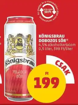 PENNY Königsbrau Dobozos Sör ajánlat