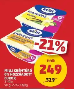 PENNY Milli Krémtúró 0% Hozzáadott Cukor ajánlat