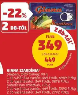 PENNY GIANA szardínia ajánlat