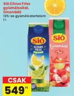 Interspar Sió Citrus Friss gyümölcsital, limonádé ajánlat