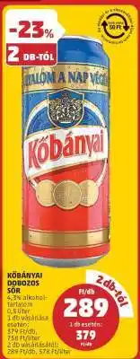 PENNY Kőbányai Dobozos Sör ajánlat