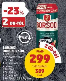 PENNY Borsodi Dobozos Sör ajánlat
