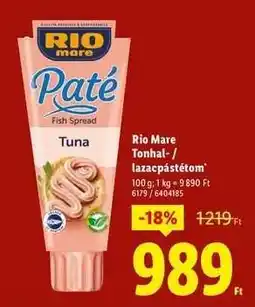 Lidl Rio Mare Paté Fish Spread Tuna ajánlat
