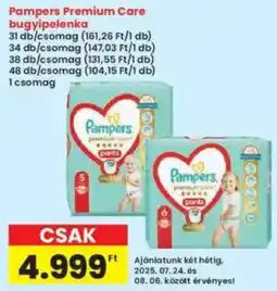 Interspar Pampers Premium Care bugyipelenka ajánlat