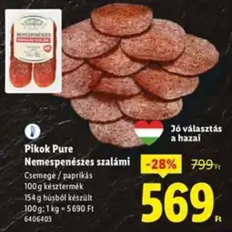 Lidl Pikok Pure Nemespenészes szalámi ajánlat