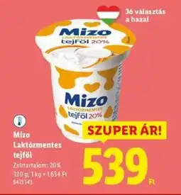 Lidl Mizo Laktózmentes tejföl ajánlat
