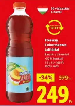 Lidl Freeway Cukormentes üdítőital ajánlat
