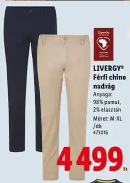 Lidl LIVERGY Férfi chino nadrág ajánlat