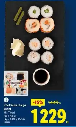 Lidl Chef Select to go Sushi ajánlat