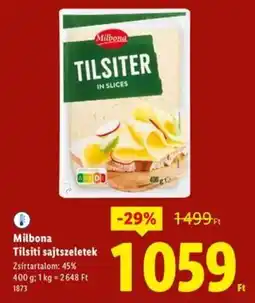 Lidl Milbona Tilsiti sajtszeletek ajánlat