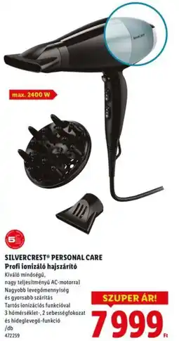 Lidl SILVERCREST PERSONAL CARE Profi ionizáló hajszárító ajánlat
