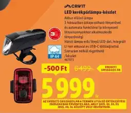 Lidl CRIVIT LED kerékpárlámpa-készlet ajánlat