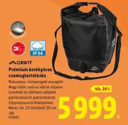 Lidl CRIVIT Prémium kerékpáros csomagtartótáska ajánlat