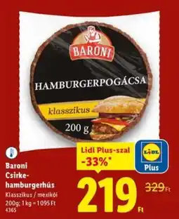 Lidl Baroni Csirkehamburgerhús ajánlat
