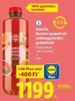 Lidl Solevita Narancs-grapefruit- sárkánygyümölcs gyümölcslé ajánlat