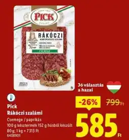 Lidl Pick Rákóczi szalámi ajánlat
