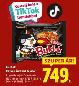 Lidl Buldak Ramen instant tészta ajánlat