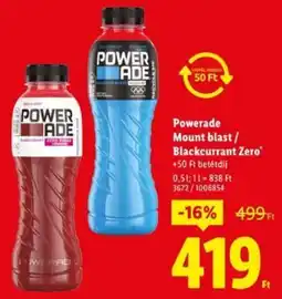 Lidl Powerade Mount blast / Blackcurrant Zero ajánlat