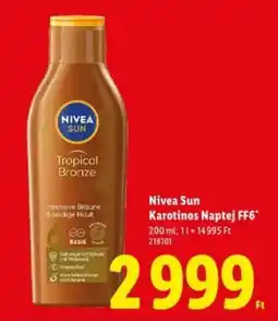 Lidl Nivea Sun Karotinos Naptej FF6 ajánlat