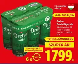 Lidl Dreher Gold világos sör ajánlat