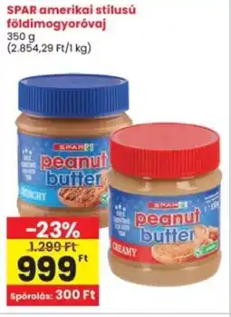 Interspar SPAR amerikai stílusú földimogyoróvaj ajánlat