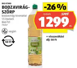 ALDI Rio d'Oro bodzavirág-szörp ajánlat