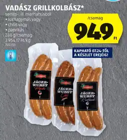 ALDI Vadász grillkolbász ajánlat