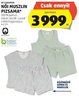 ALDI Up 2 Fashion Nöi muszlin pizsama ajánlat