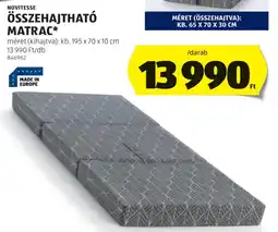 ALDI Novitesse összehajtható matrac ajánlat