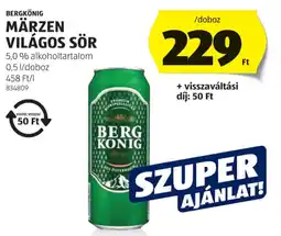 ALDI Bergkönig Märzen világos sör ajánlat