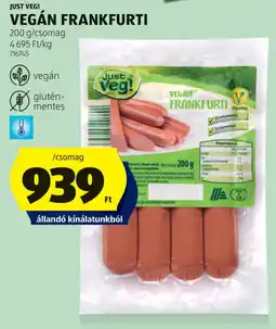 ALDI Just veg! Vegán frankfurti ajánlat