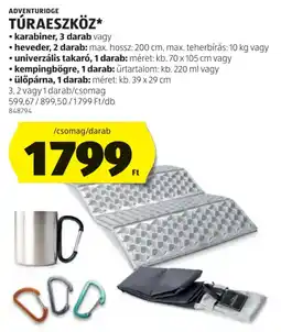 ALDI Adventuridge túraeszköz ajánlat
