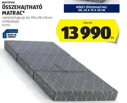 ALDI Novitesse összehajtható matrac ajánlat