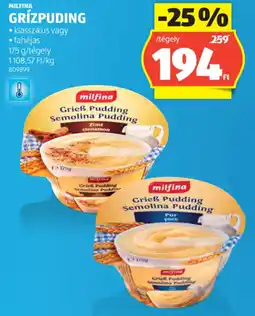 ALDI Milfina grízpuding ajánlat