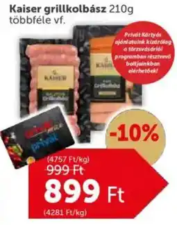 PRIVÁT Kaiser grillkolbász ajánlat