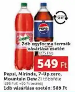 PRIVÁT Pepsi, Mirinda, 7-Up zero, Mountain Dew ajánlat