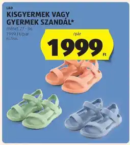 ALDI Kisgyermek vagy gyermek szandál ajánlat