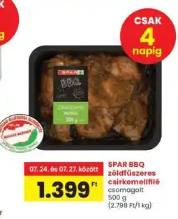 Spar SPAR BBQ zöldfűszeres csirkemellfilé ajánlat