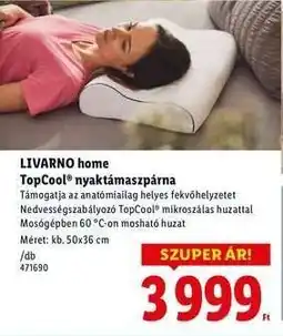 Lidl LIVARNO HOME Topcool nyaktámaszpárna ajánlat