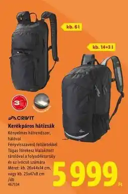 Lidl Kerékpáros hátizsák ajánlat