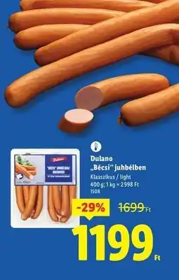 Lidl DULANO Bécsi juhbélben ajánlat