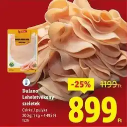 Lidl DULANO Leheletvékony szeletek ajánlat
