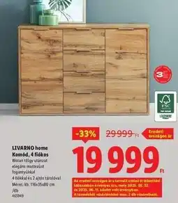 Lidl LIVARNO HOME Komód, 4 fiókos ajánlat