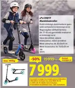Lidl CRIVIT Alumíniumroller ajánlat