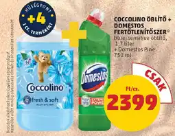 Coop Coccolino öblítő + domestos fertőtlenítőszer ajánlat
