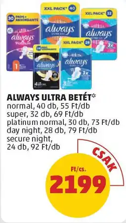 Coop Always Ultra betét ajánlat